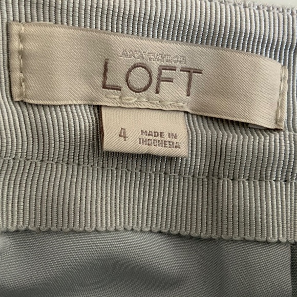 LOFT Window Pane Plaid Mini Skirt Light Grey SZ 4 - Picture 7 of 11